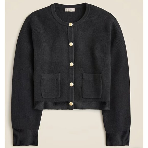 NWT J.Crew $128 New relaxed Emilie sweater lady jacket Black Size M - Picture 2 of 8